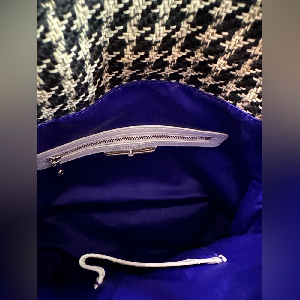 Beautiful 2018 Henri Bendel Houndstooth Jetsetter Convertible Tweed Backpack EUC - Picture 6 of 10